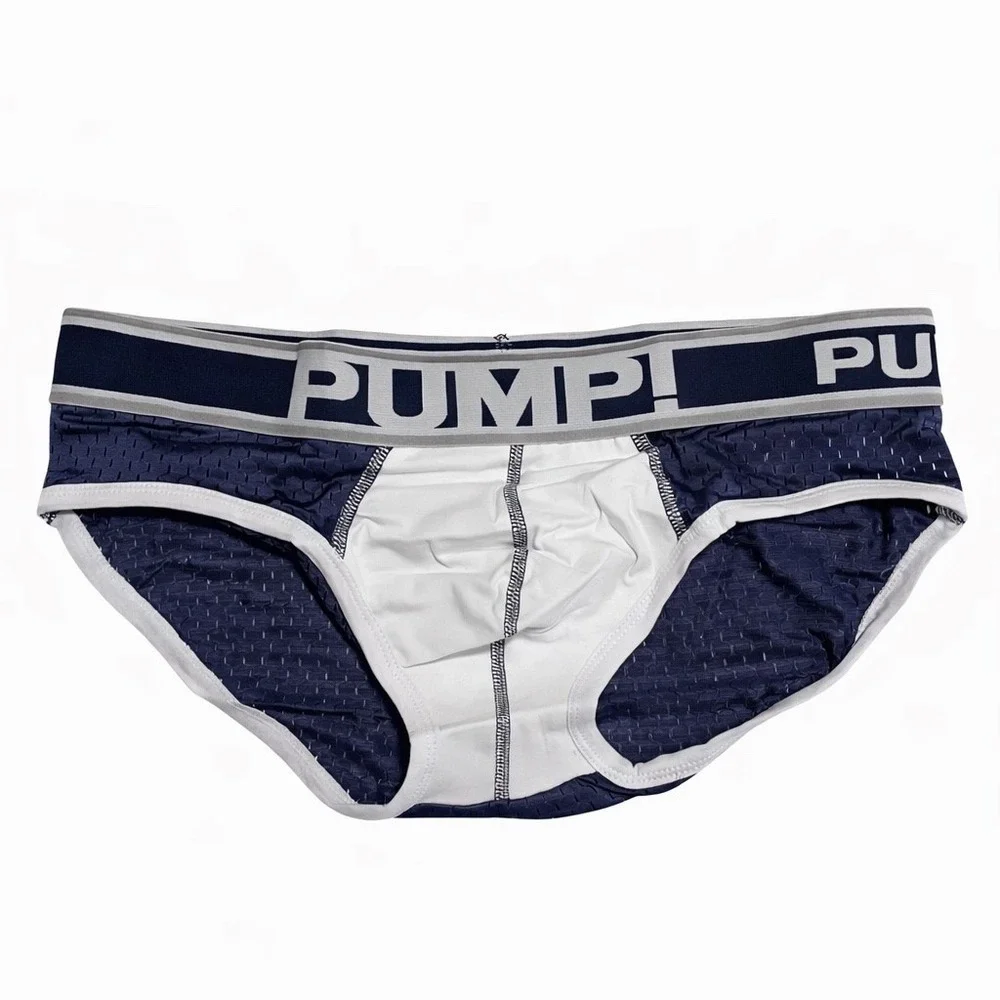 PUMP! Mesh Briefs Blue/White/Gray Size XXL (34-36)‎ NWT